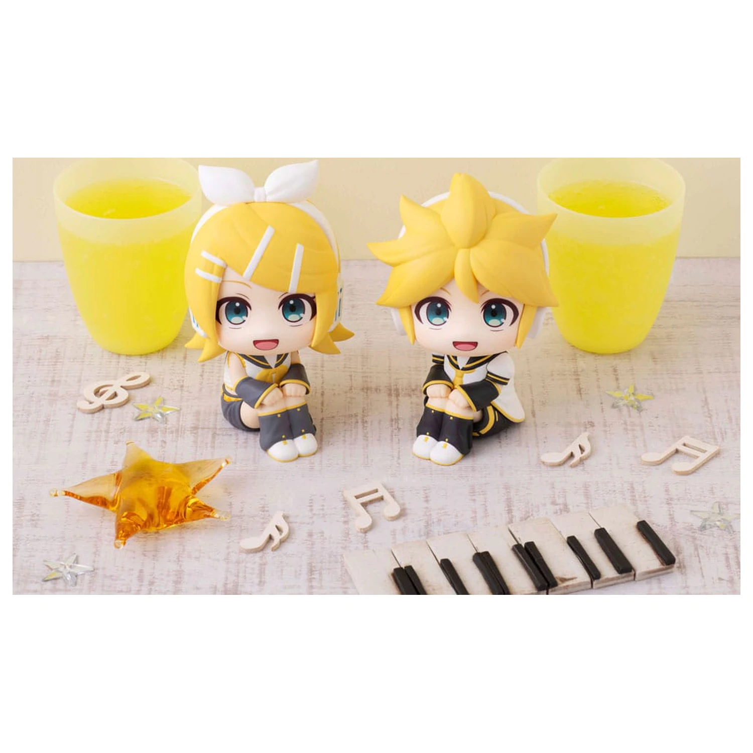 Character Vocal Series: Rin/Len Look Up PVC Statuie Hatsune Rin & Len Set (cu cadou) 11 cm poza produsului