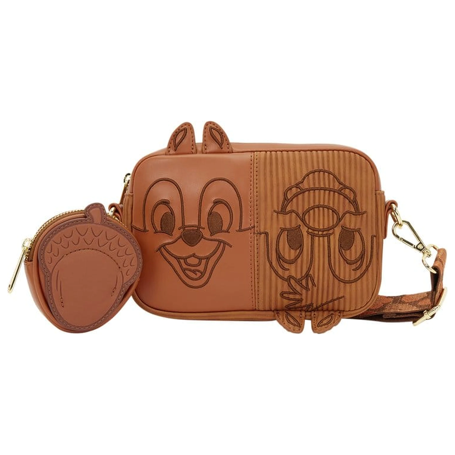 Chip 'n Dale: Rescue Rangers by Loungefly Sling Bag cu Coin Purse Corduroy Geanta de umar cu portofel mic si buzunar pentru monede din raiat poza produsului