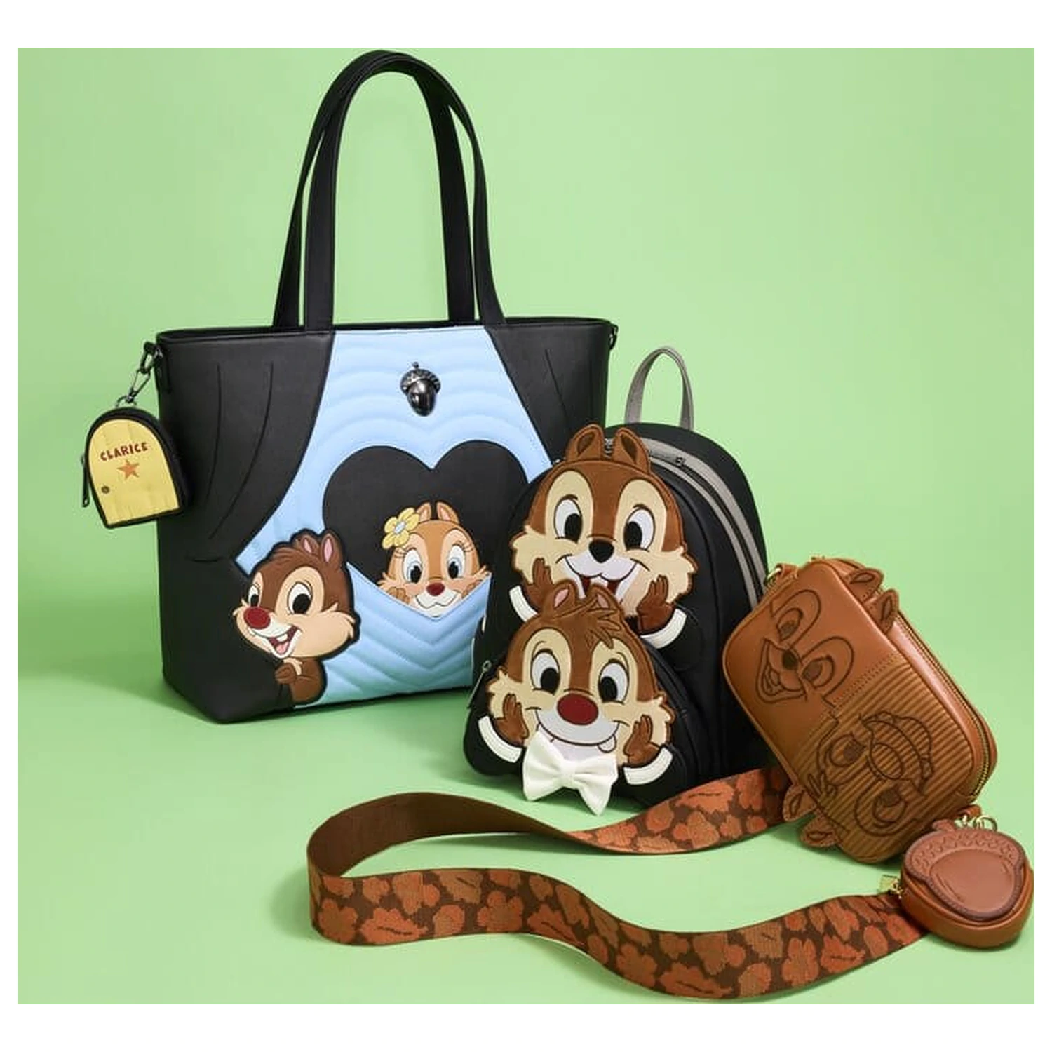 Chip 'n Dale: Rescue Rangers by Loungefly Sling Bag cu Coin Purse Corduroy Geanta de umar cu portofel mic si buzunar pentru monede din raiat poza produsului