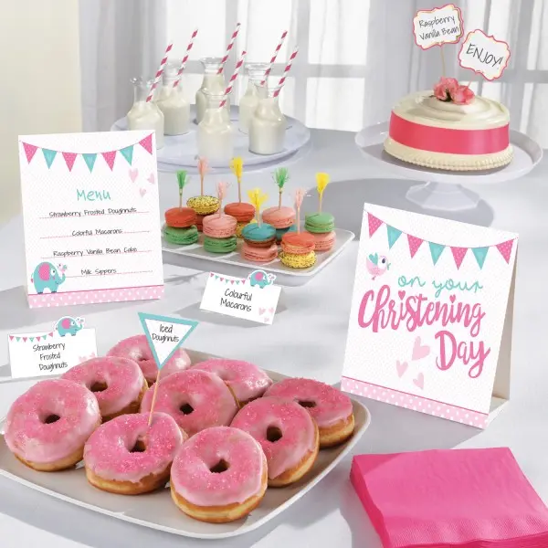 Set Decoratiuni Masa Botez 12 buc poza produsului