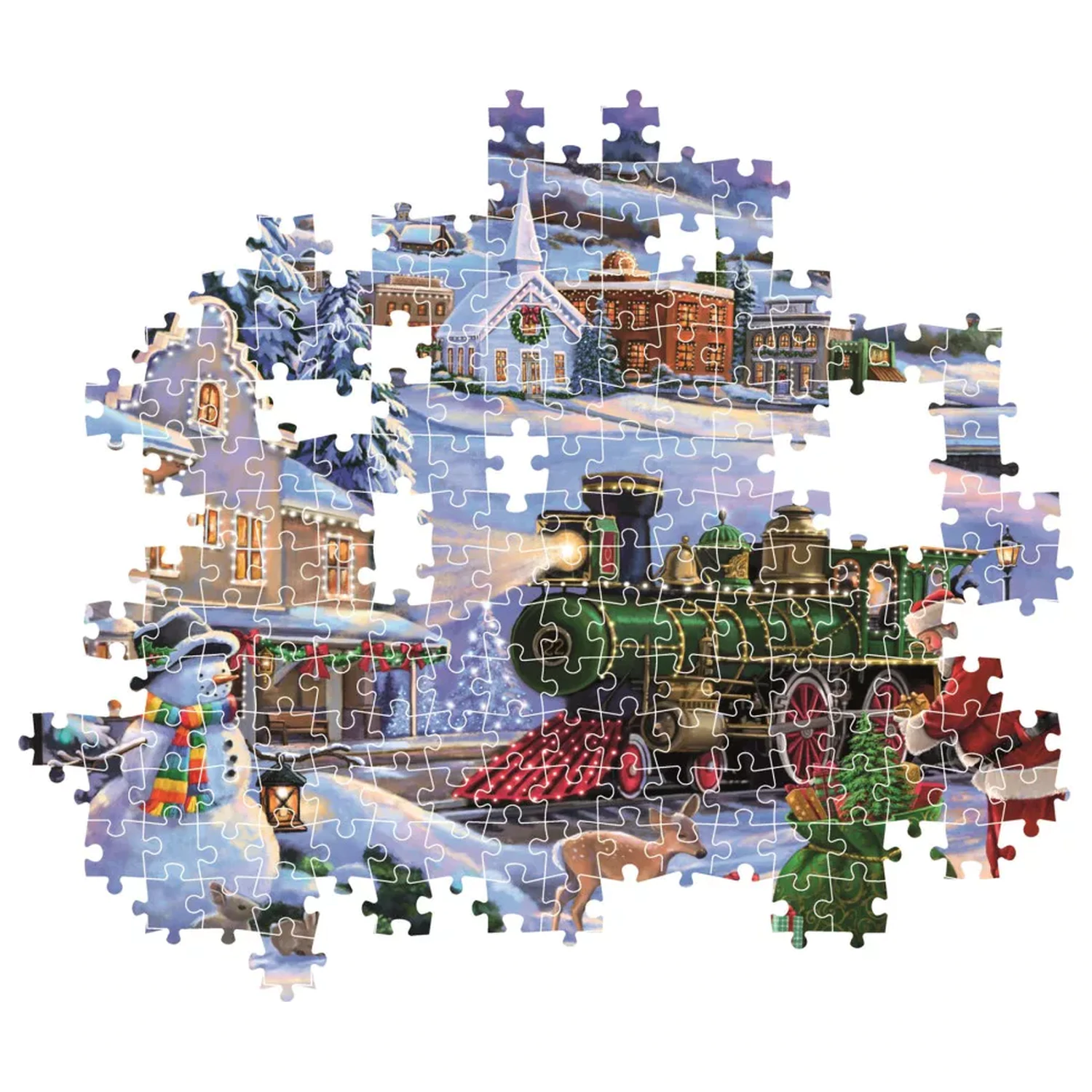 Christmas Train 500-Piece Compact Jigsaw Puzzle - 500 piese Compact Jigsaw Puzzle poza produsului