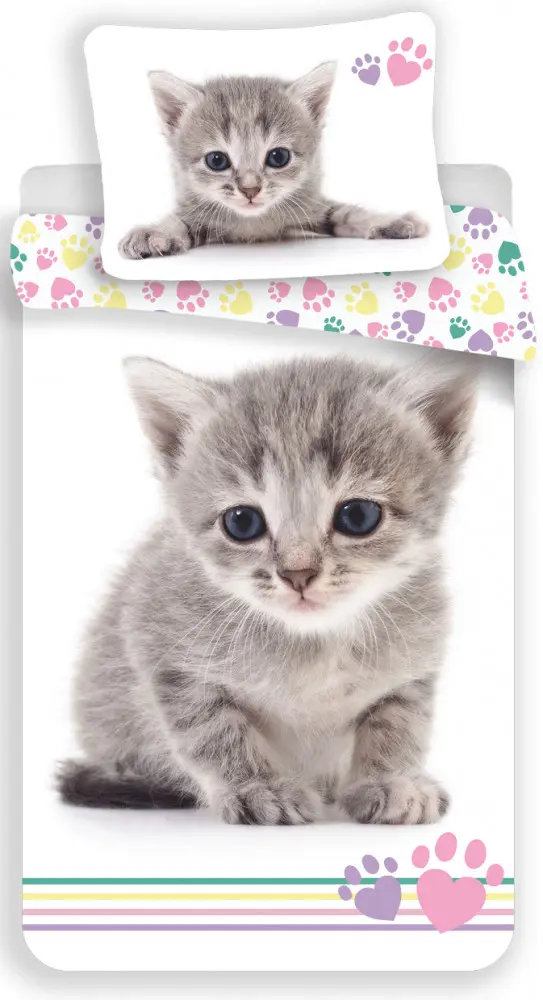 Set husa de pilota tematica pisici 140x200cm, 70x90cm poza produsului