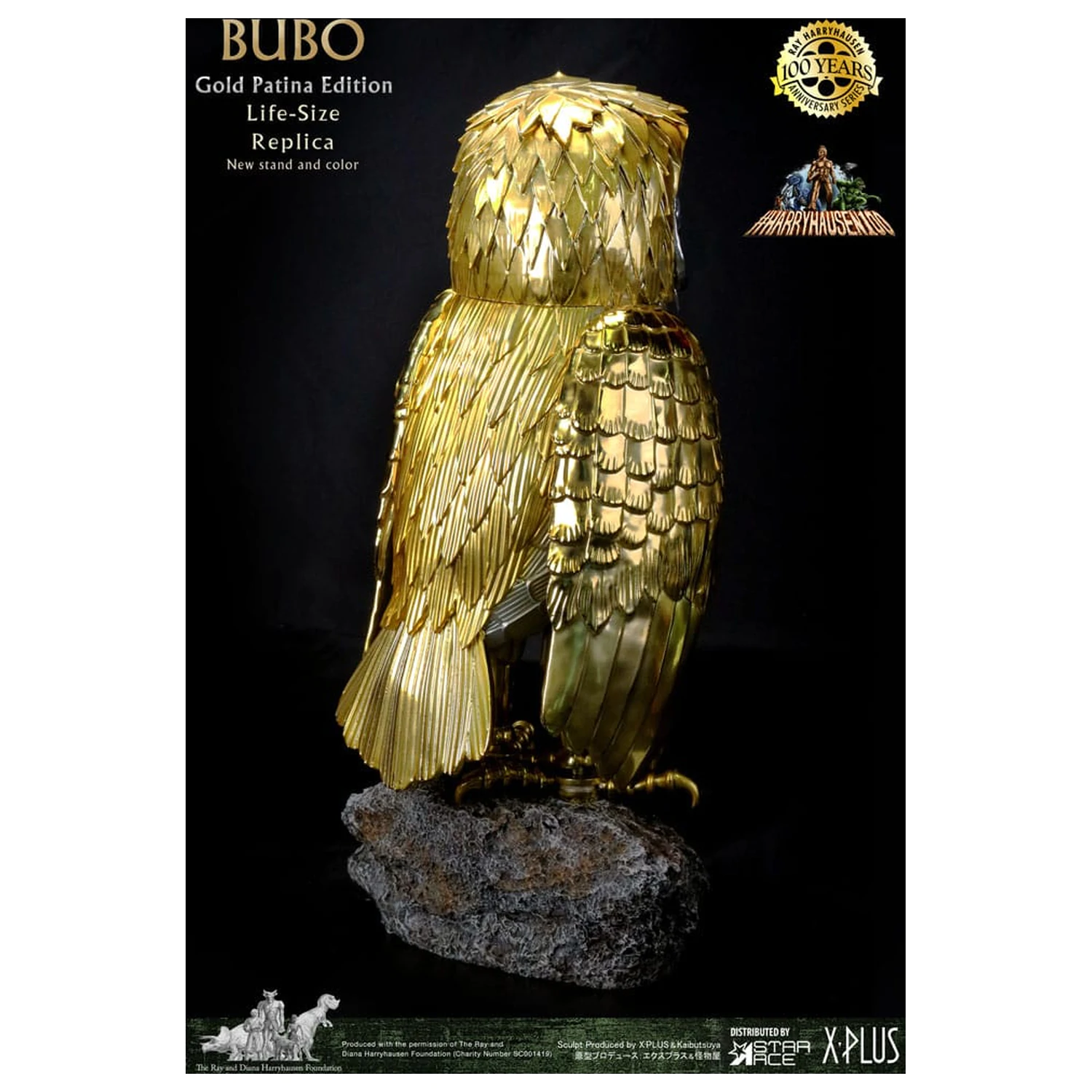 Clash of the Titans Statuie Ray Harryhausens Bubo Gold Patina Edition Deluxe Ver. 34 cm poza produsului