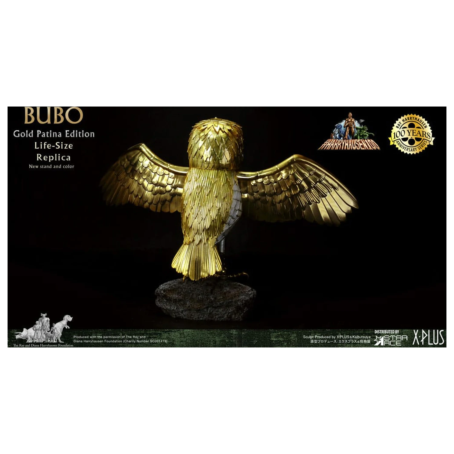 Clash of the Titans Statuie Ray Harryhausens Bubo Gold Patina Edition Deluxe Ver. 34 cm poza produsului