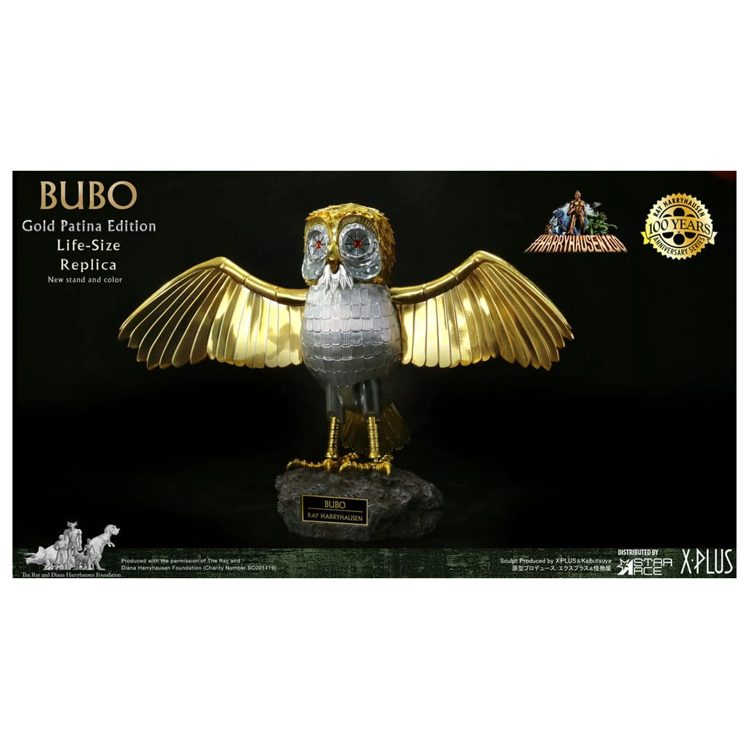 Clash of the Titans Statuie Ray Harryhausens Bubo Gold Patina Edition Normal Ver. 34 cm poza produsului