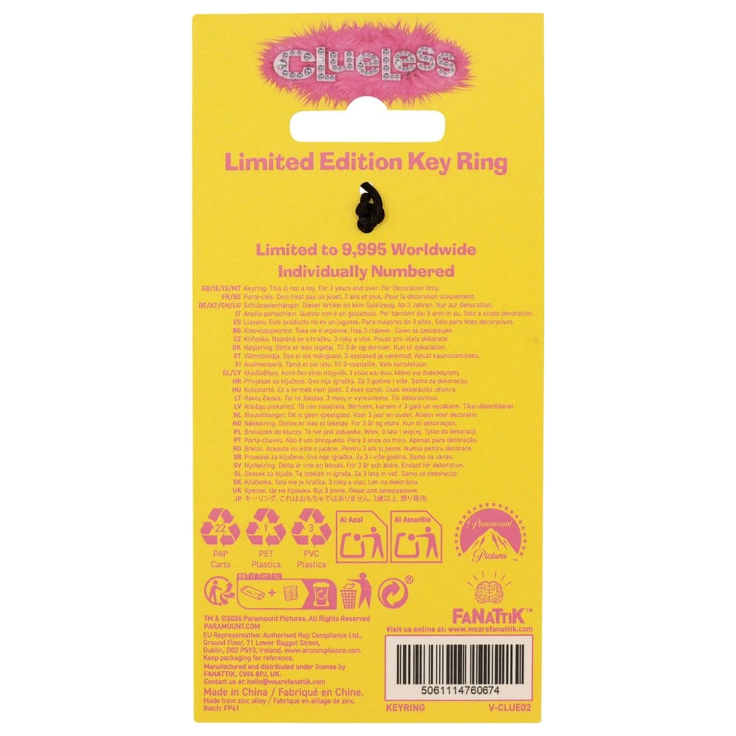 Clueless Breloc Placute de Inmatriculare Editie Limitata poza produsului