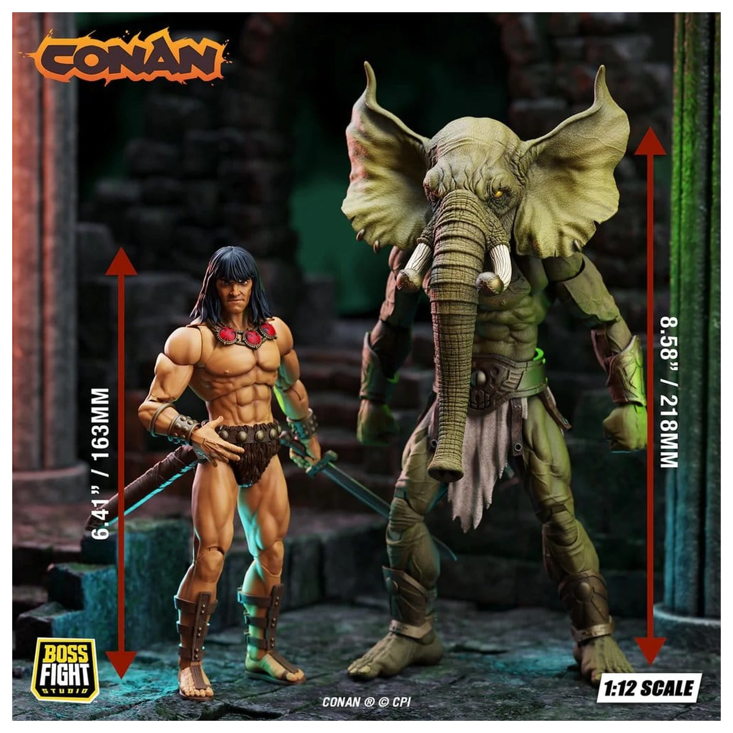 Conan the Barbarian Epic H.A.C.K.S. Figurine de Actiune The Tower of the Elephant Set: Young Conan and Yag Kosha poza produsului