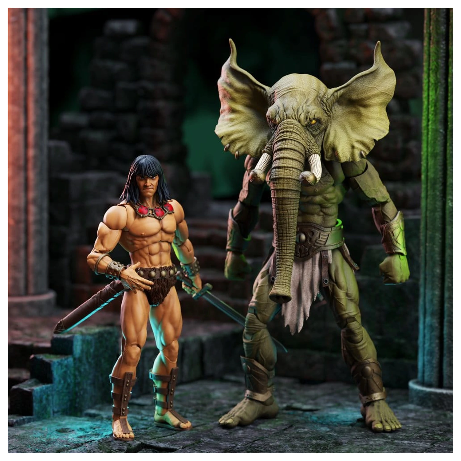 Conan the Barbarian Epic H.A.C.K.S. Figurine de Actiune The Tower of the Elephant Set: Young Conan and Yag Kosha poza produsului