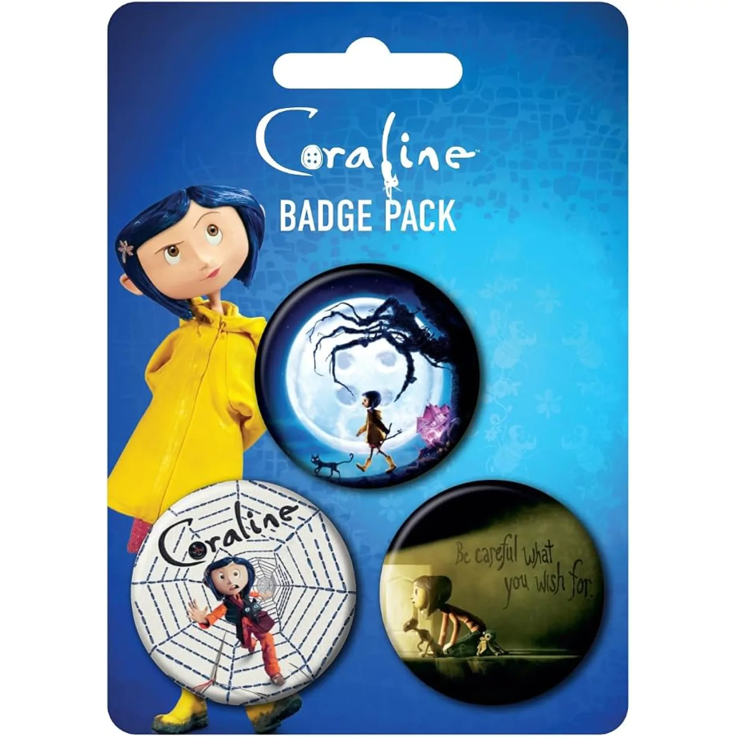 Coraline Large Pin-Back Buttons Pachet de 3 bucati Key Art poza produsului