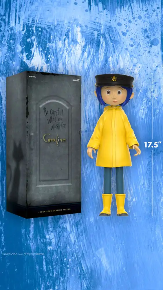 Figurină de acțiune de vinil Coraline Supersize Coraline cu Pălărie (Ochi de Nasturi) 40 cm poza produsului