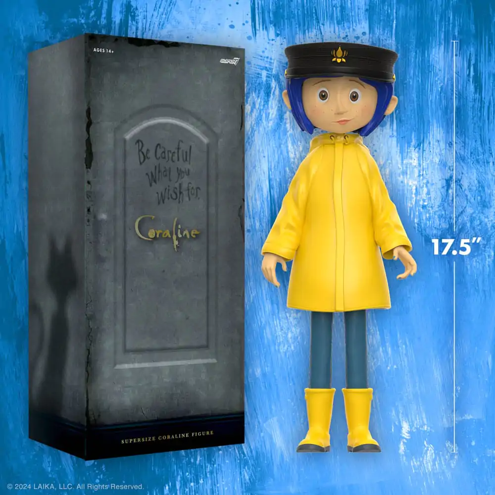 Figurină de acțiune de vinil Coraline Supersize Coraline cu Pălărie (Ochi de Nasturi) 40 cm poza produsului