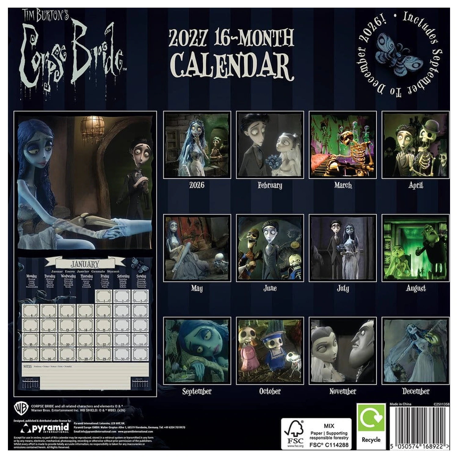 Corpse Bride Calendar 2027 30 x 30 cm poza produsului