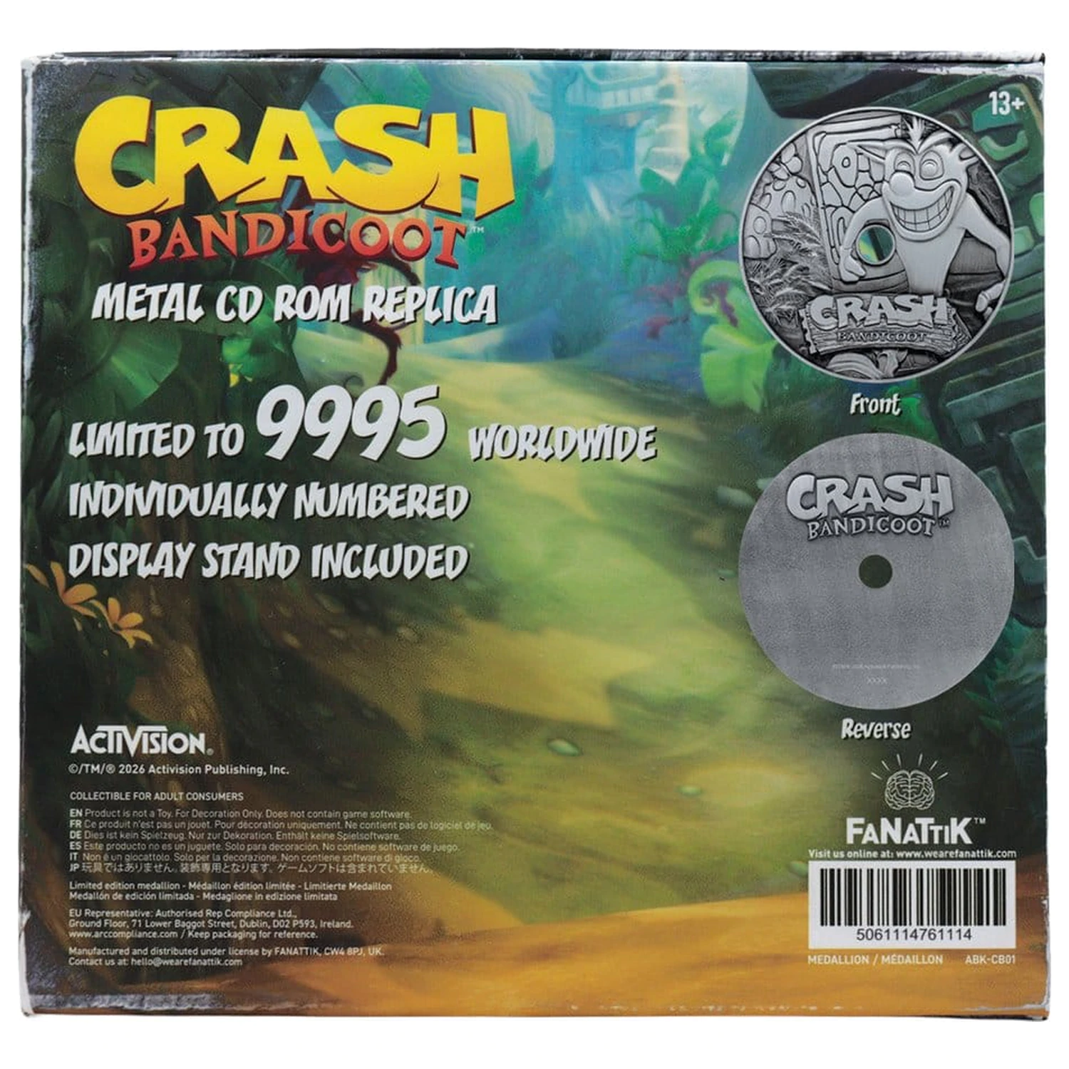 Crash Bandicoot Replica Metal CD-ROM Obiect de colectie Editie Limitata 11 cm poza produsului