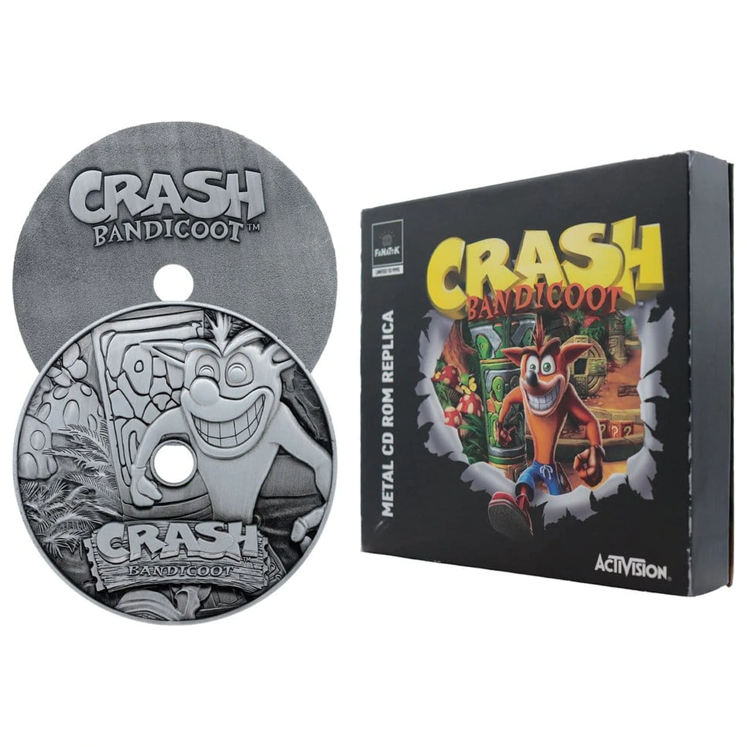 Crash Bandicoot Replica Metal CD-ROM Obiect de colectie Editie Limitata 11 cm poza produsului