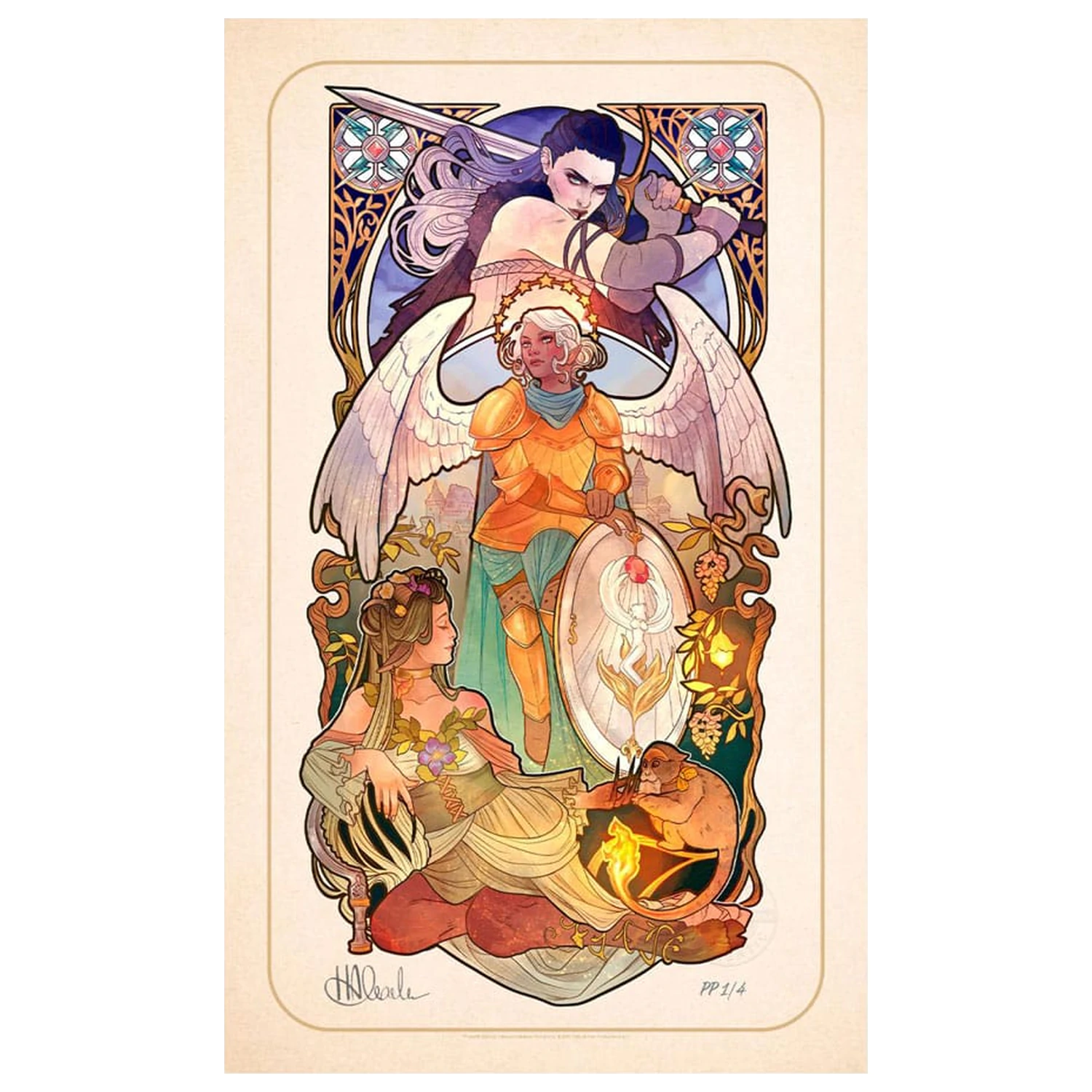 Critical Role Art Print Ashley Johnson: Ilustratii Art Nouveau pentru a 10-a Aniversare 46 x 28 cm - neincadrat poza produsului
