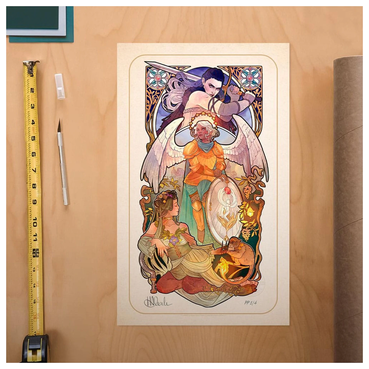 Critical Role Art Print Ashley Johnson: Ilustratii Art Nouveau pentru a 10-a Aniversare 46 x 28 cm - neincadrat poza produsului