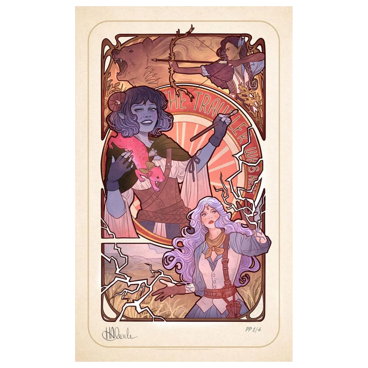 Critical Role Art Print Laura Bailey: Ilustratii Art Nouveau pentru a 10-a Aniversare 46 x 28 cm - neincadrat poza produsului