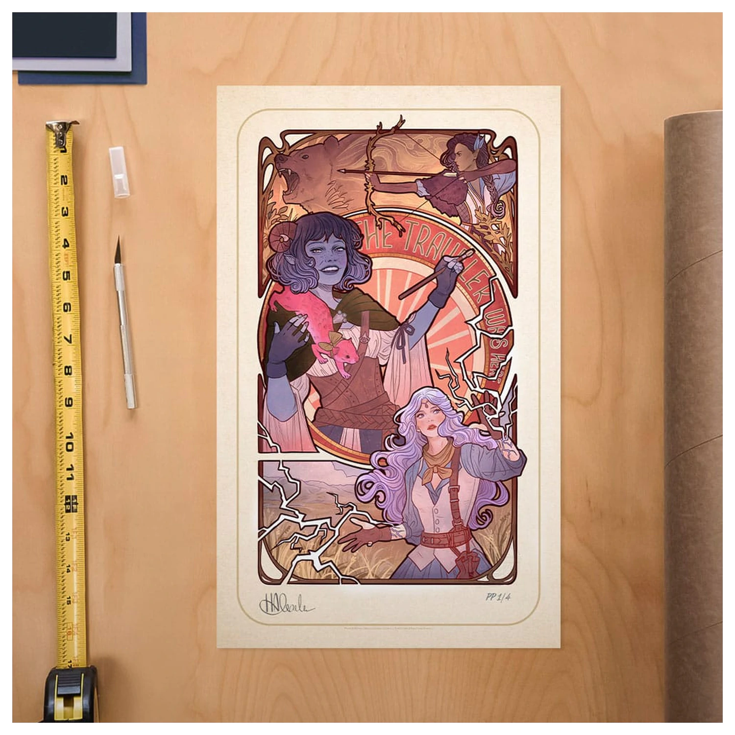 Critical Role Art Print Laura Bailey: Ilustratii Art Nouveau pentru a 10-a Aniversare 46 x 28 cm - neincadrat poza produsului