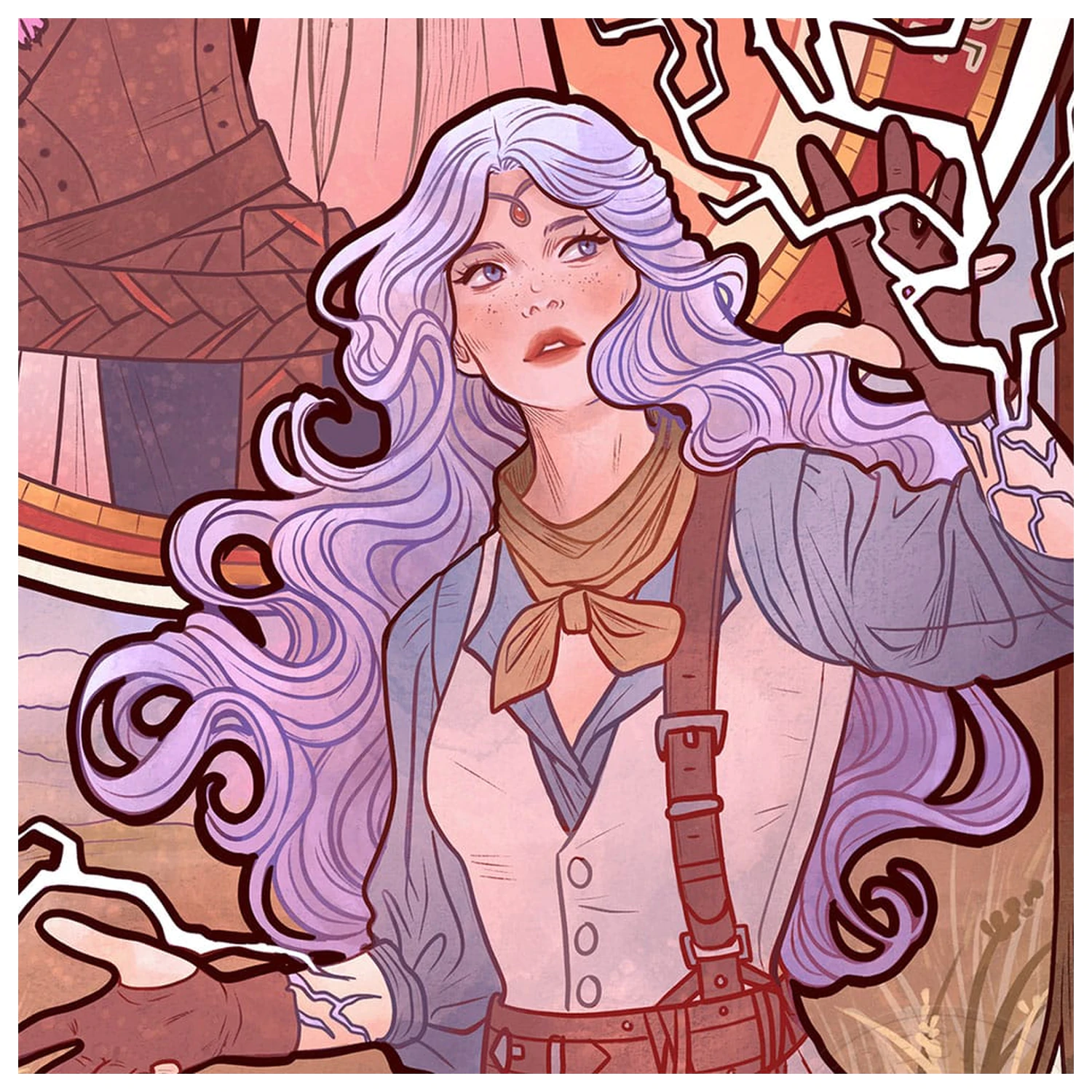 Critical Role Art Print Laura Bailey: Ilustratii Art Nouveau pentru a 10-a Aniversare 46 x 28 cm - neincadrat poza produsului