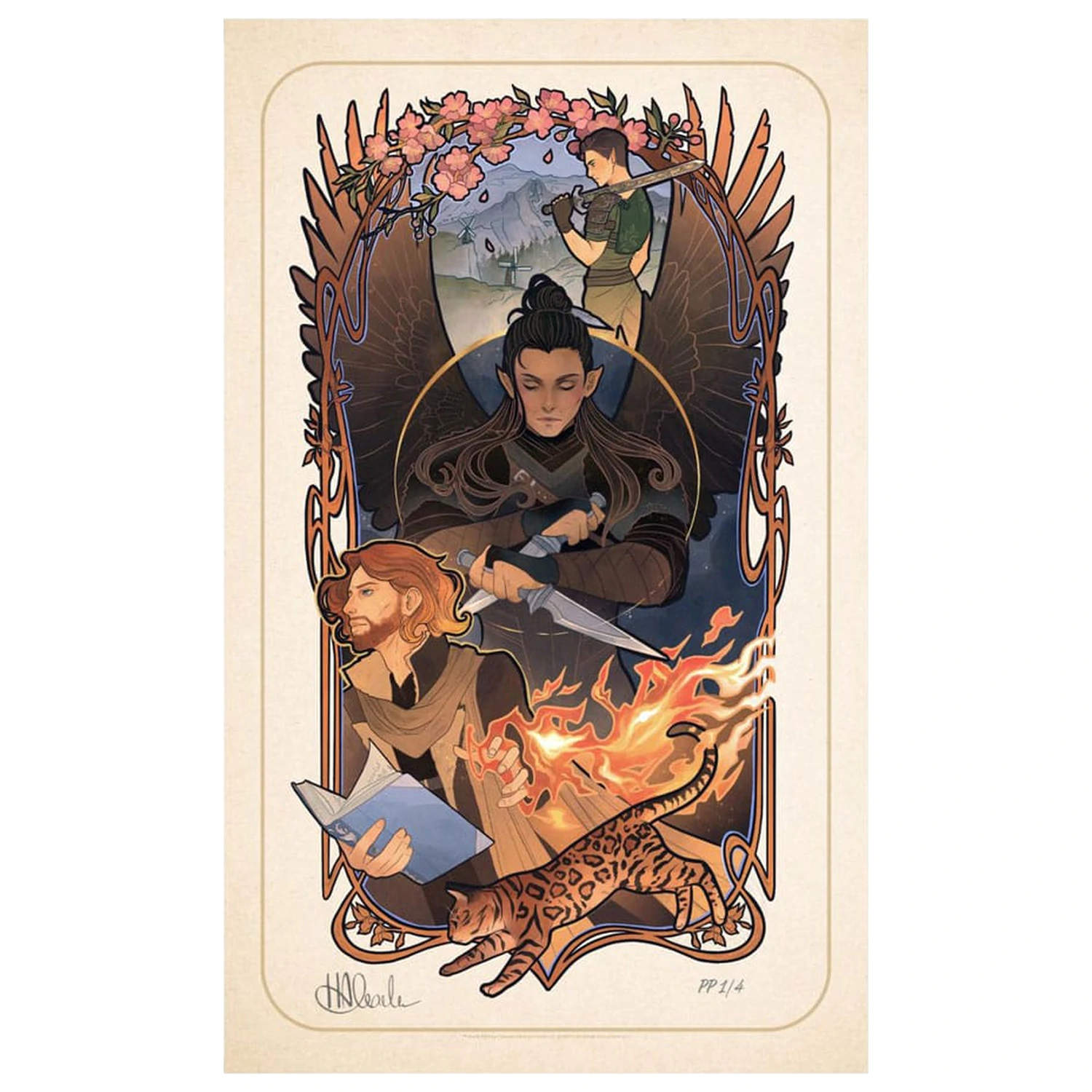 Critical Role Art Print Liam O'Brien: 10th Anniversary Art Nouveau Illustrations 46 x 28 cm - neincadrat poza produsului