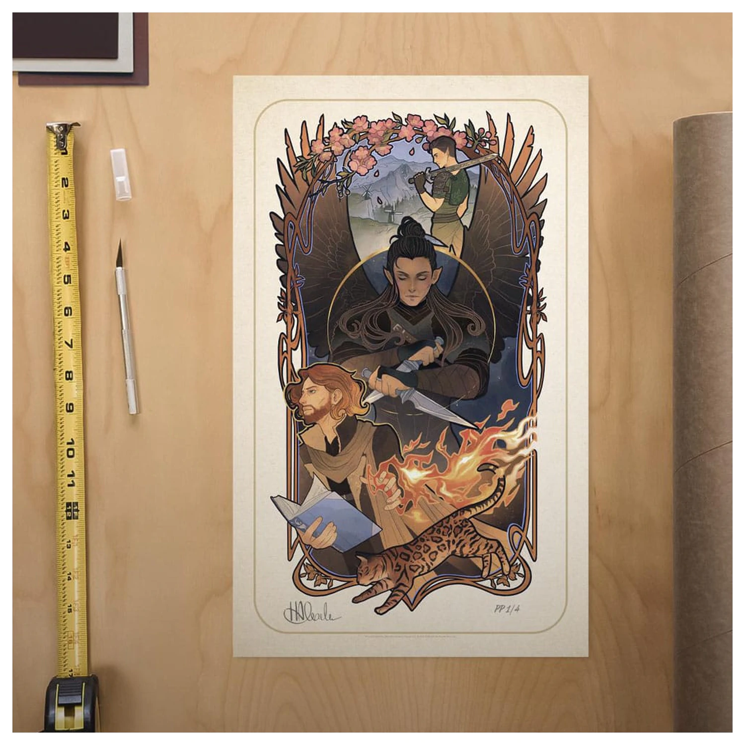Critical Role Art Print Liam O'Brien: 10th Anniversary Art Nouveau Illustrations 46 x 28 cm - neincadrat poza produsului