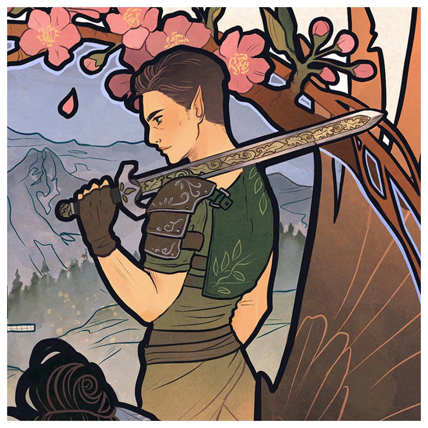 Critical Role Art Print Liam O'Brien: 10th Anniversary Art Nouveau Illustrations 46 x 28 cm - neincadrat poza produsului