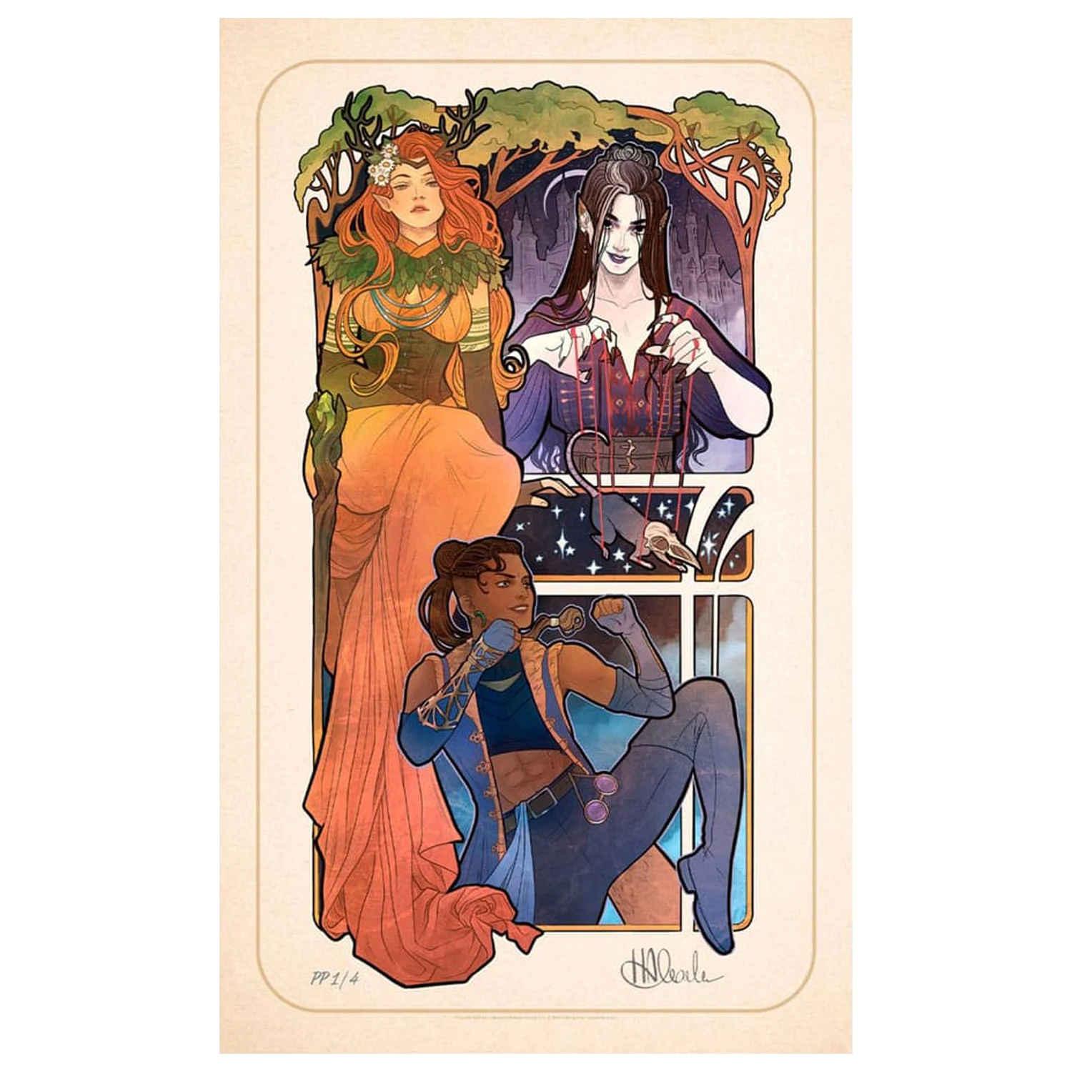 Critical Role Art Print Marisha Ray: 10th Anniversary Art Nouveau Illustrations 46 x 28 cm - neincadrat poza produsului
