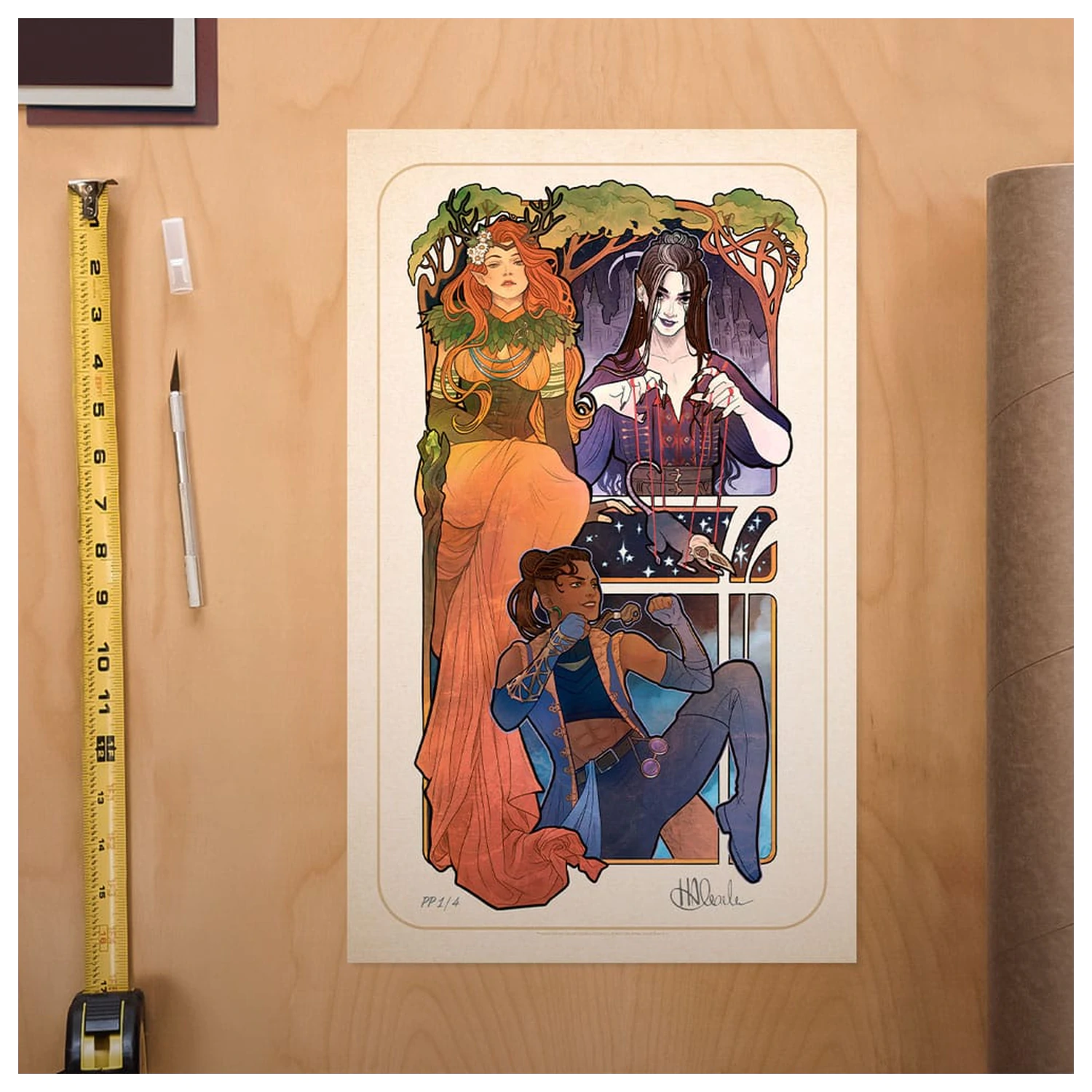 Critical Role Art Print Marisha Ray: 10th Anniversary Art Nouveau Illustrations 46 x 28 cm - neincadrat poza produsului