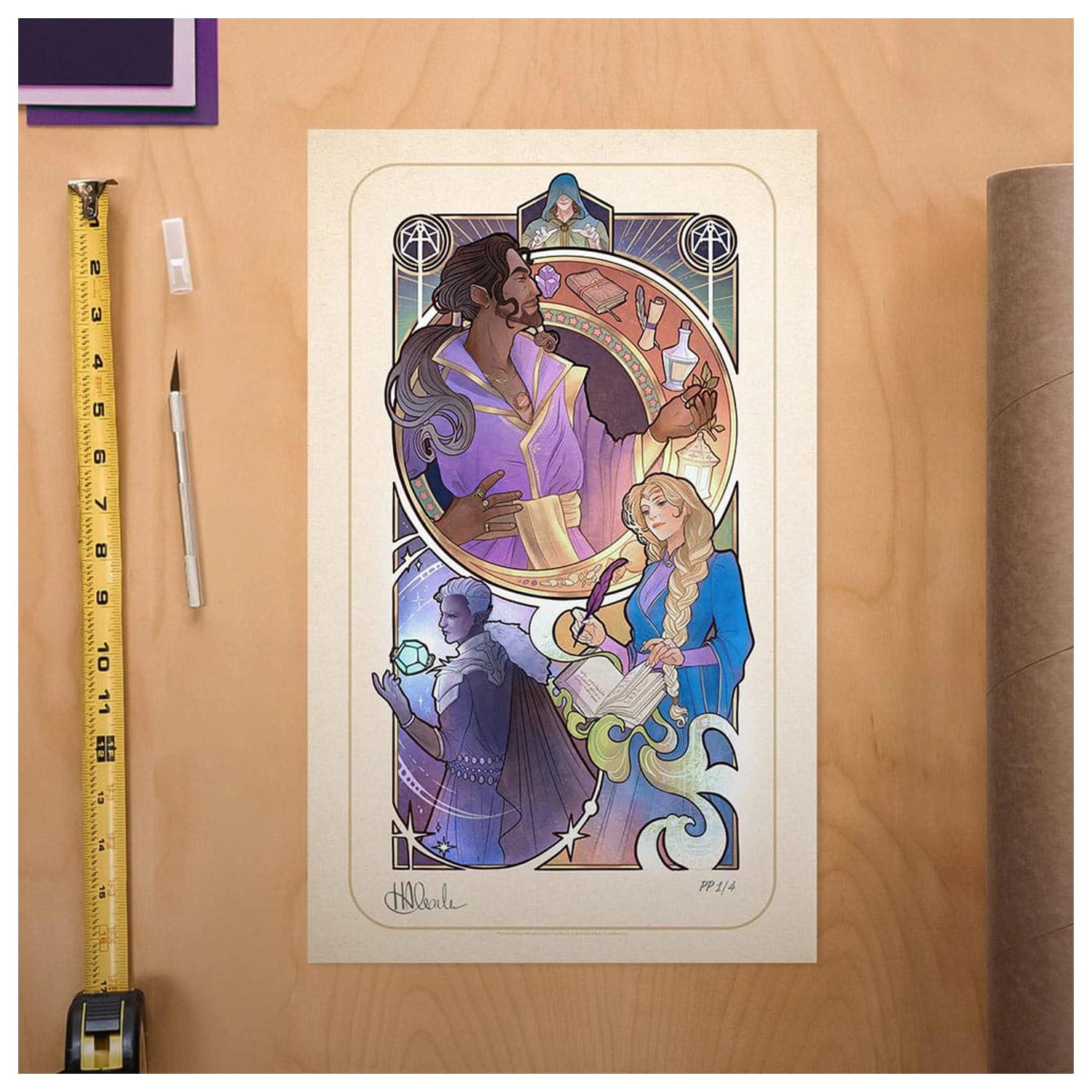 Critical Role Art Print Matthew Mercer: 10th Anniversary Art Nouveau Illustrations 46 x 28 cm - neincadrat poza produsului