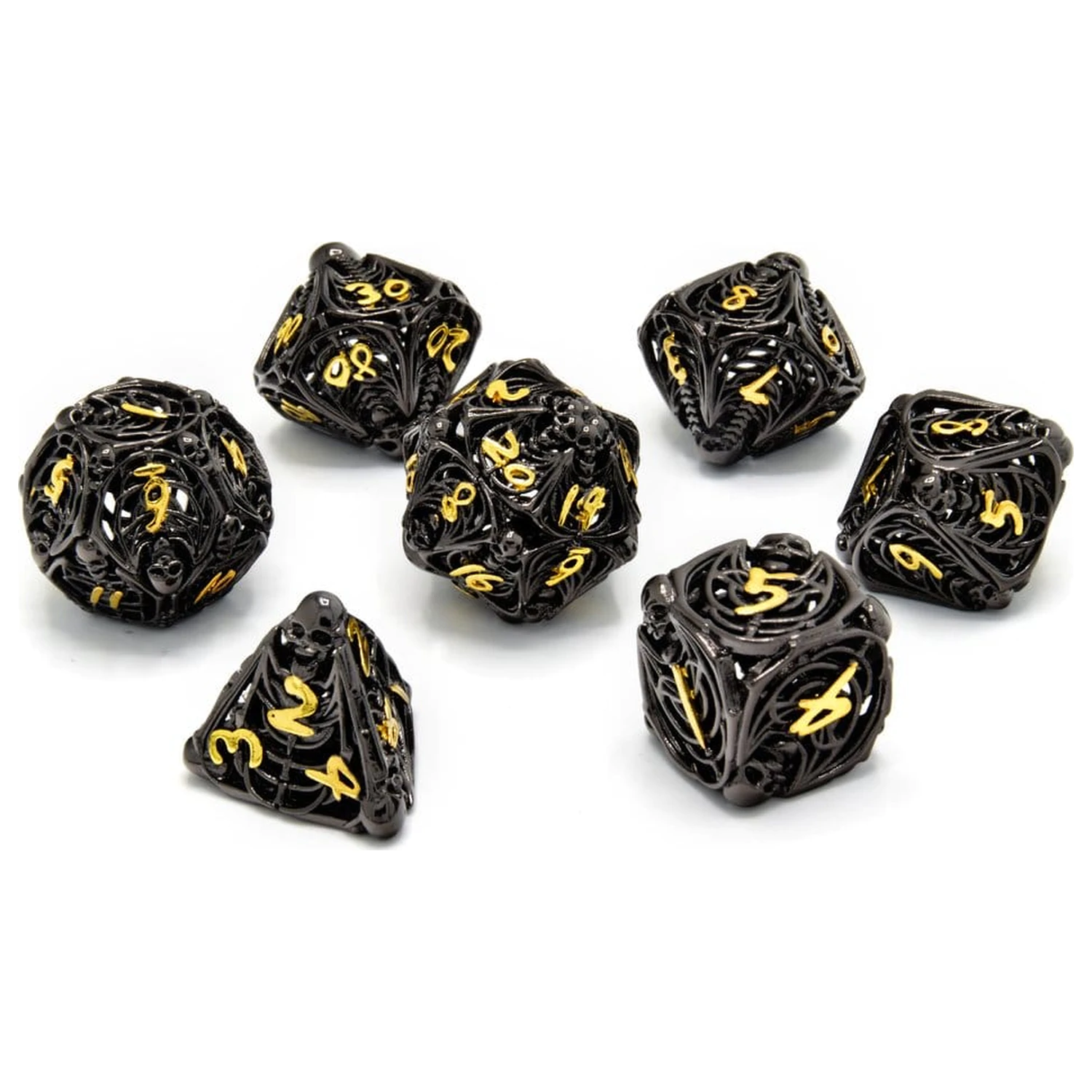 CritStones Hollow Metal Dice Set Soulreaper Gold poza produsului