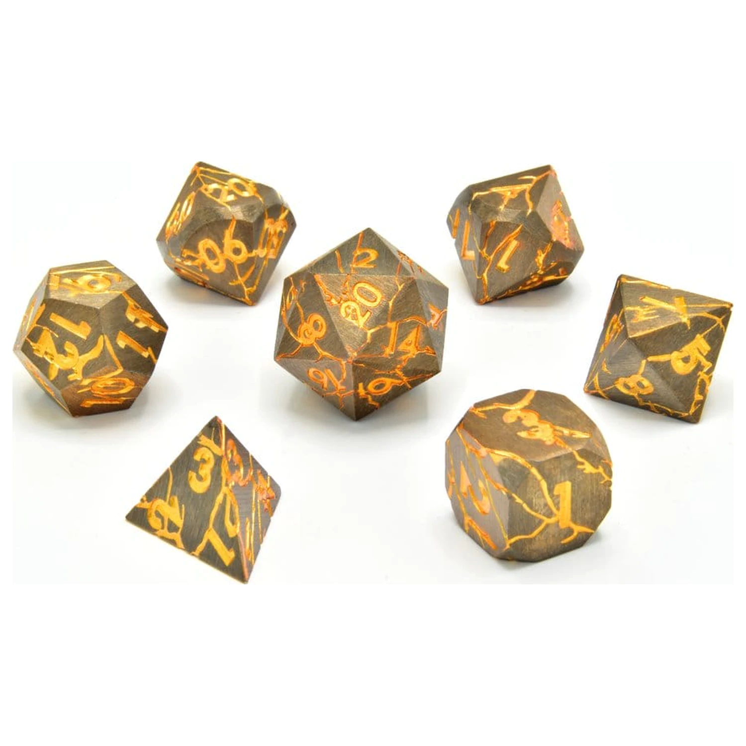 CritStones Metal Dice Set Marred Midas poza produsului