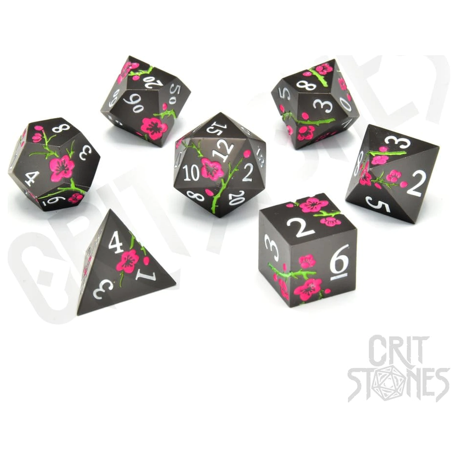 CritStones Metal Dice Set Nighttime Blossom poza produsului