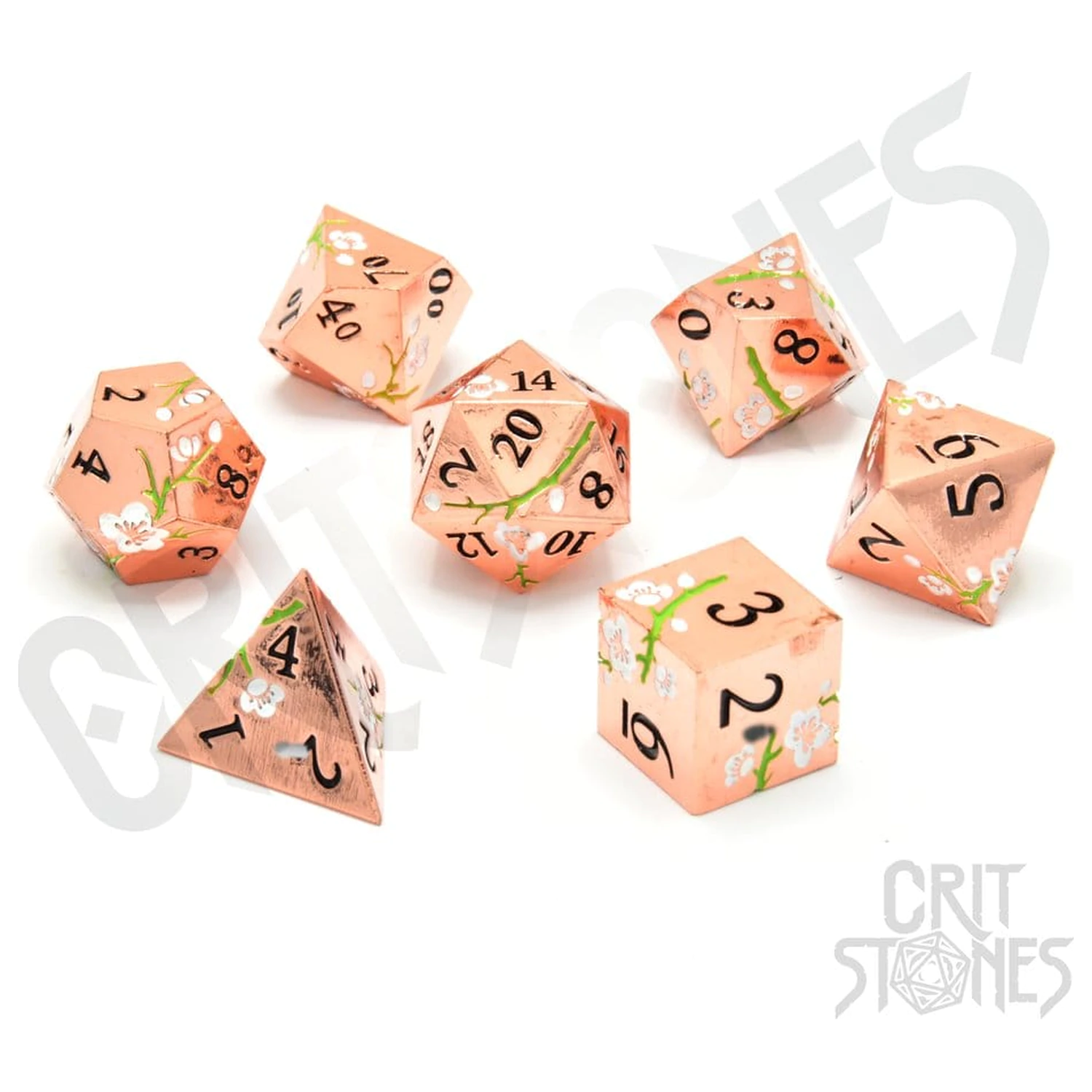 CritStones Set de zaruri din metal Pink Blossom poza produsului