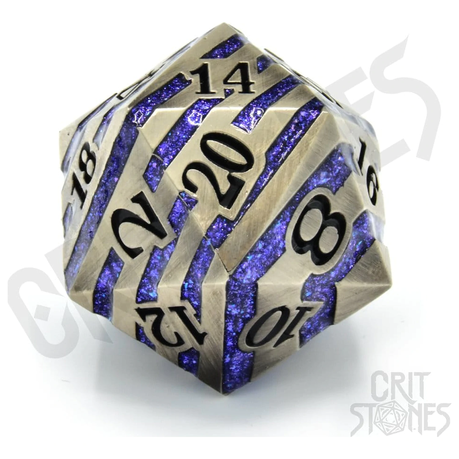 CritStones zaruri metalice D20 Engraved Elder 3 cm poza produsului