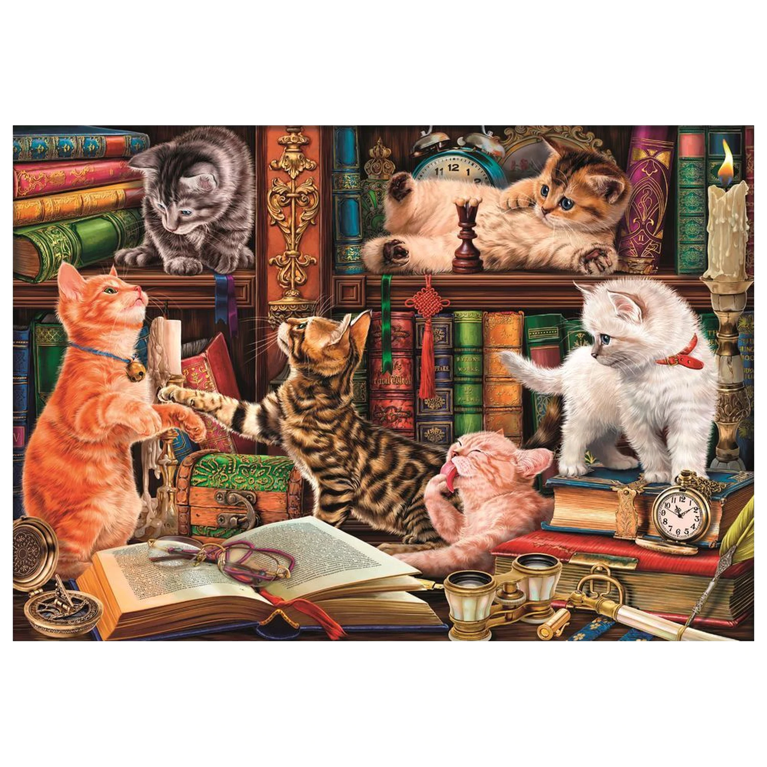 Curious Whiskers puzzle 1000 piese poza produsului