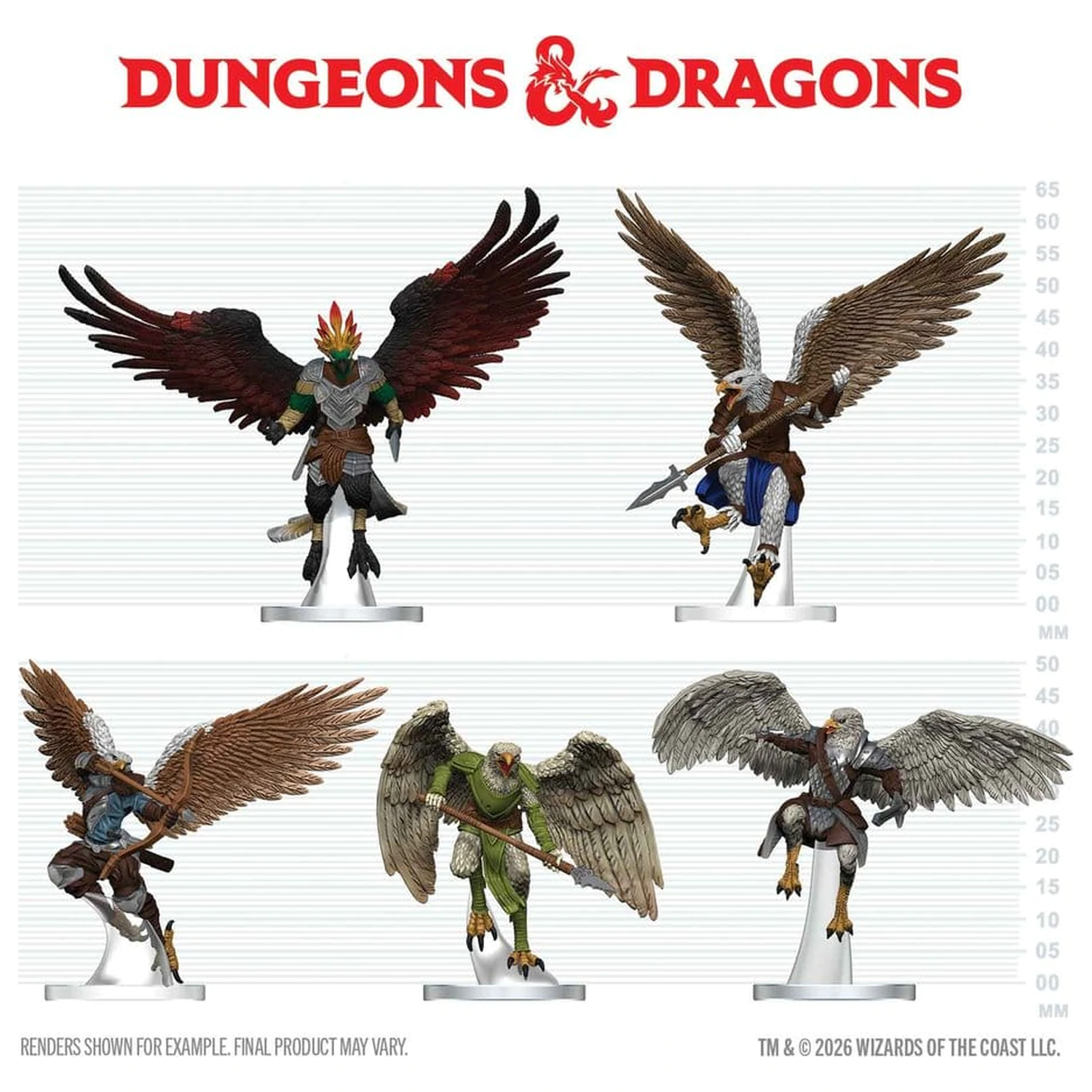 D&D Icons of the Realms Mini Figurine Aarakocra Flock 20 cm poza produsului