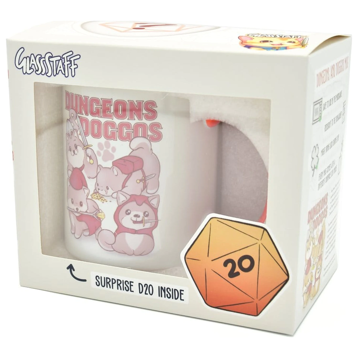 Dungeons & Doggos Gift Set Cană și Zaruri D20 poza produsului