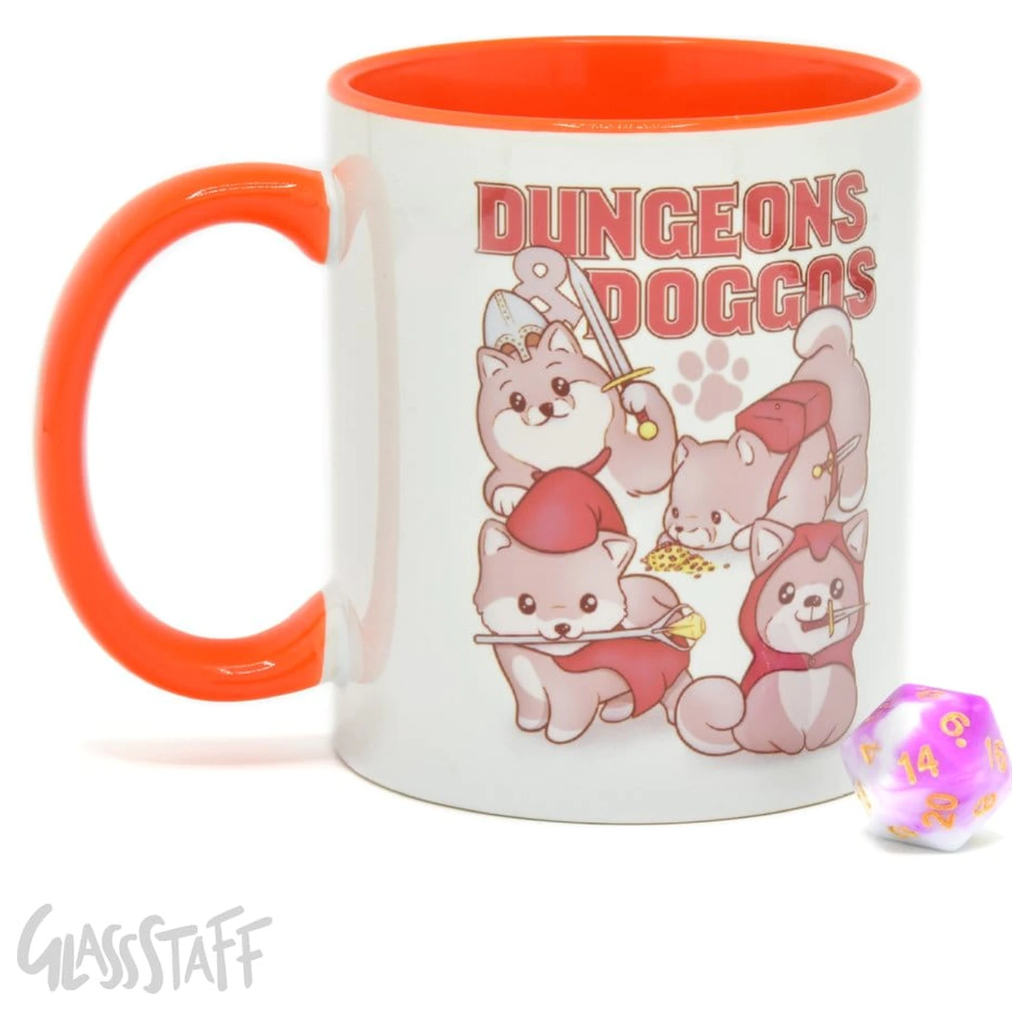 Dungeons & Doggos Gift Set Cană și Zaruri D20 poza produsului
