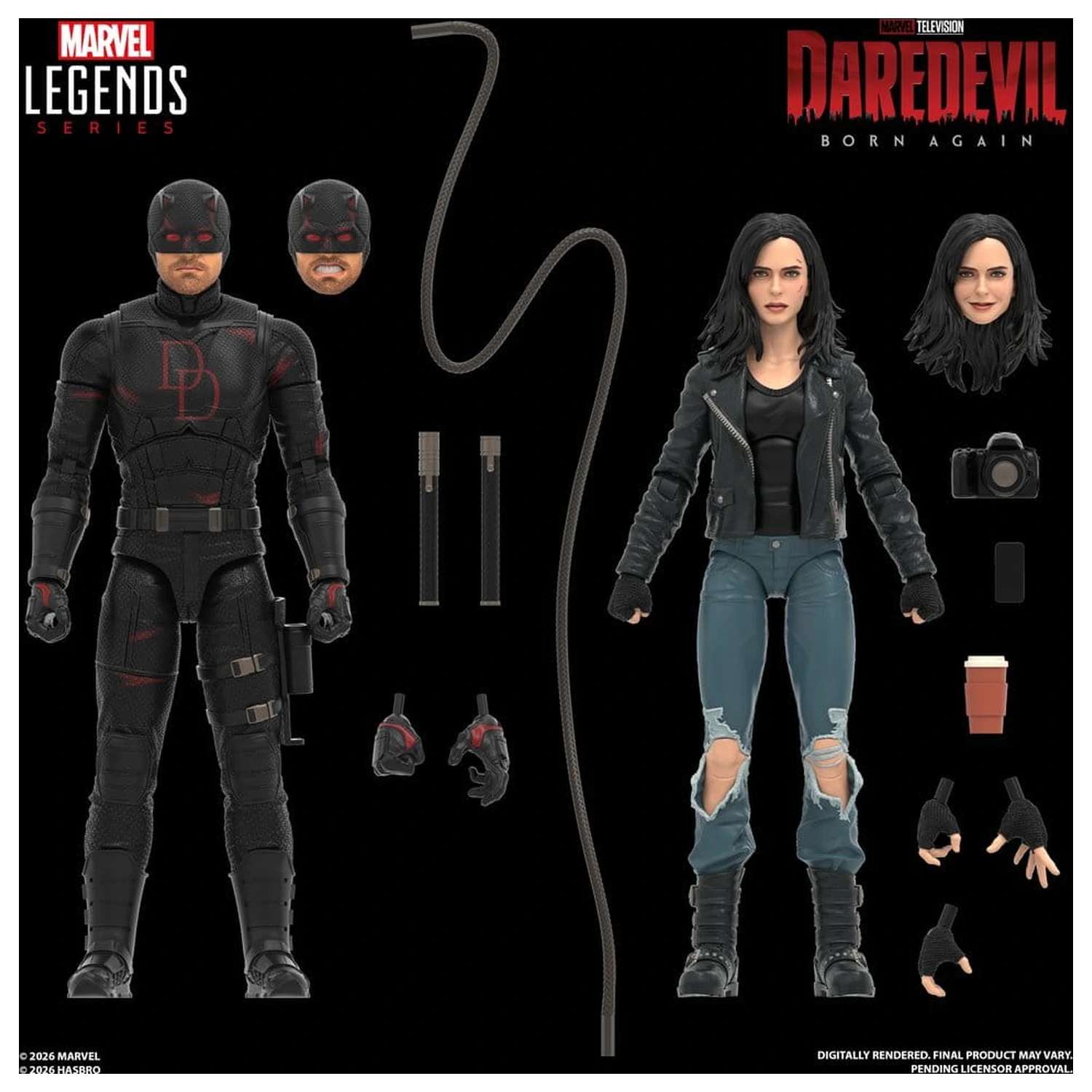 Daredevil: Born Again Marvel Legends Pachet cu 2 Figurine de Acțiune Daredevil & Jessica Jones 15 cm poza produsului