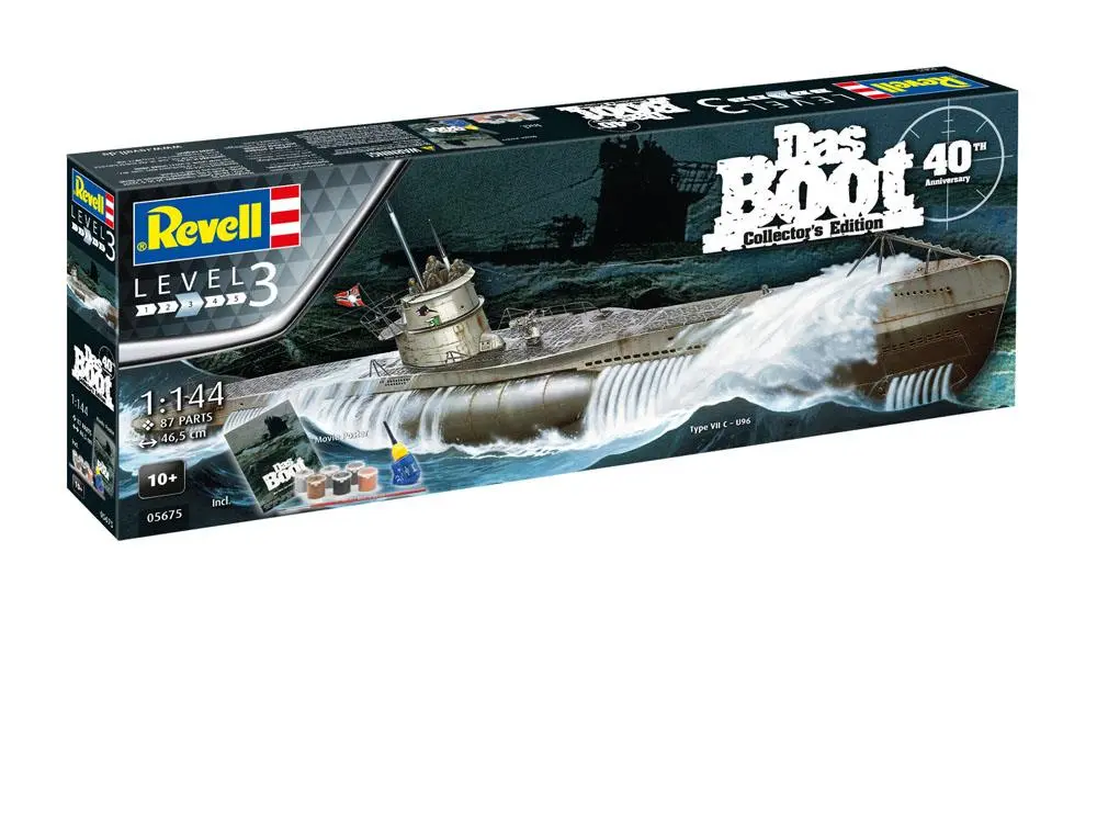 Set cadou model "Das Boot" 1/144 U-Boot U96 Typ VII C Aniversare 40 de ani 46 cm poza produsului