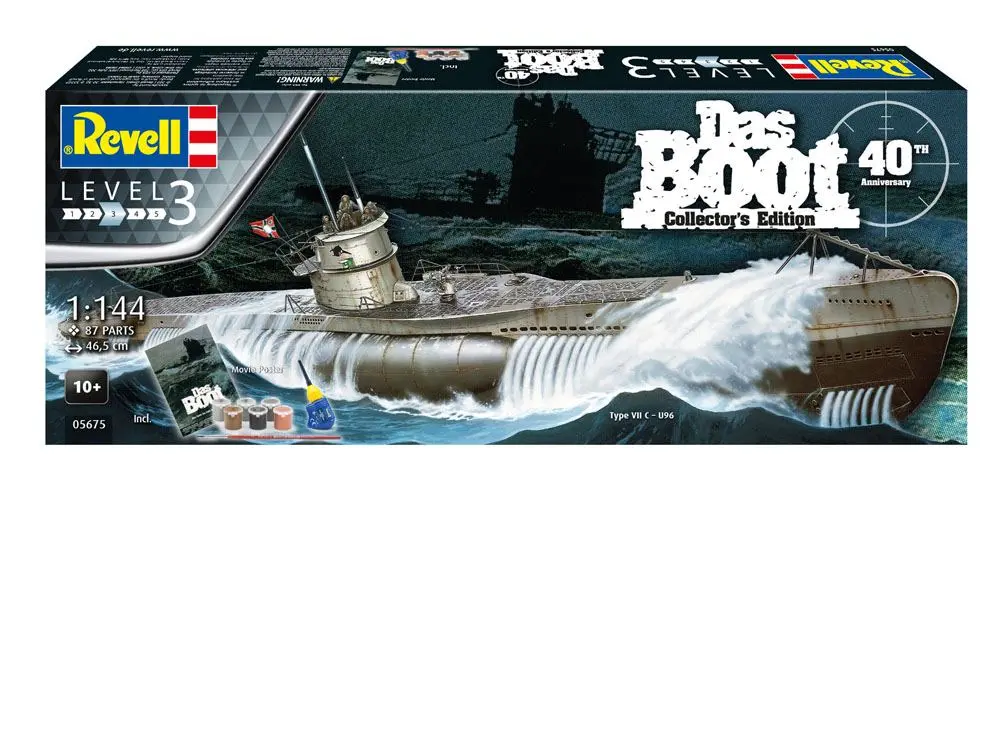 Set cadou model "Das Boot" 1/144 U-Boot U96 Typ VII C Aniversare 40 de ani 46 cm poza produsului