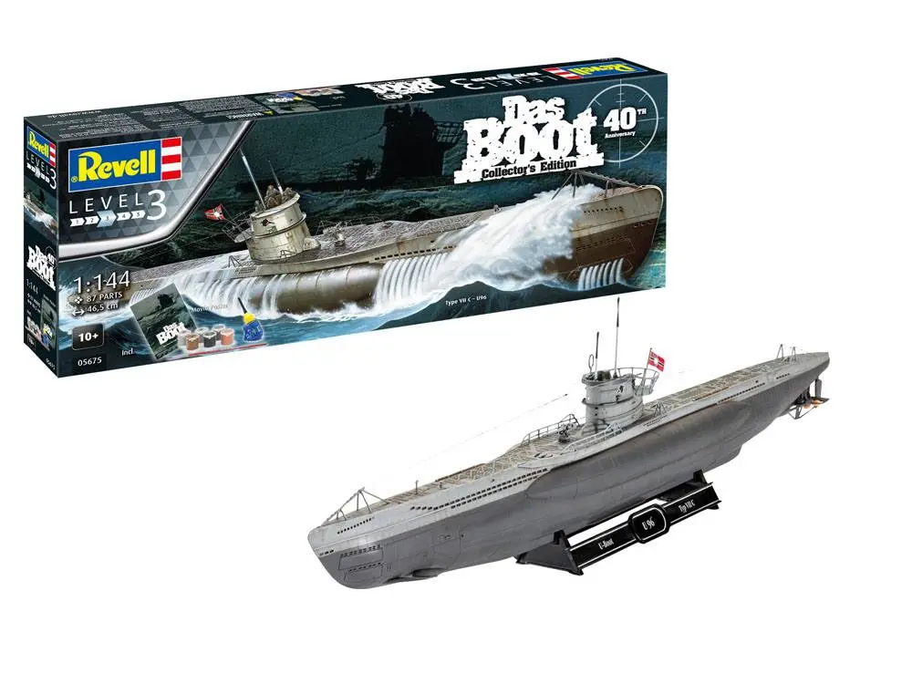 Set cadou model "Das Boot" 1/144 U-Boot U96 Typ VII C Aniversare 40 de ani 46 cm poza produsului