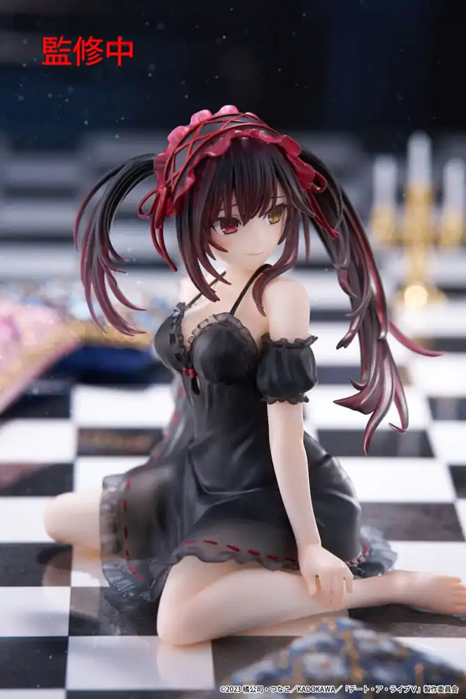 Statuie PVC Date A Live V Desktop Figurina Drăguță Kurumi Tokisaki Nightwear Ver. 13 cm poza produsului