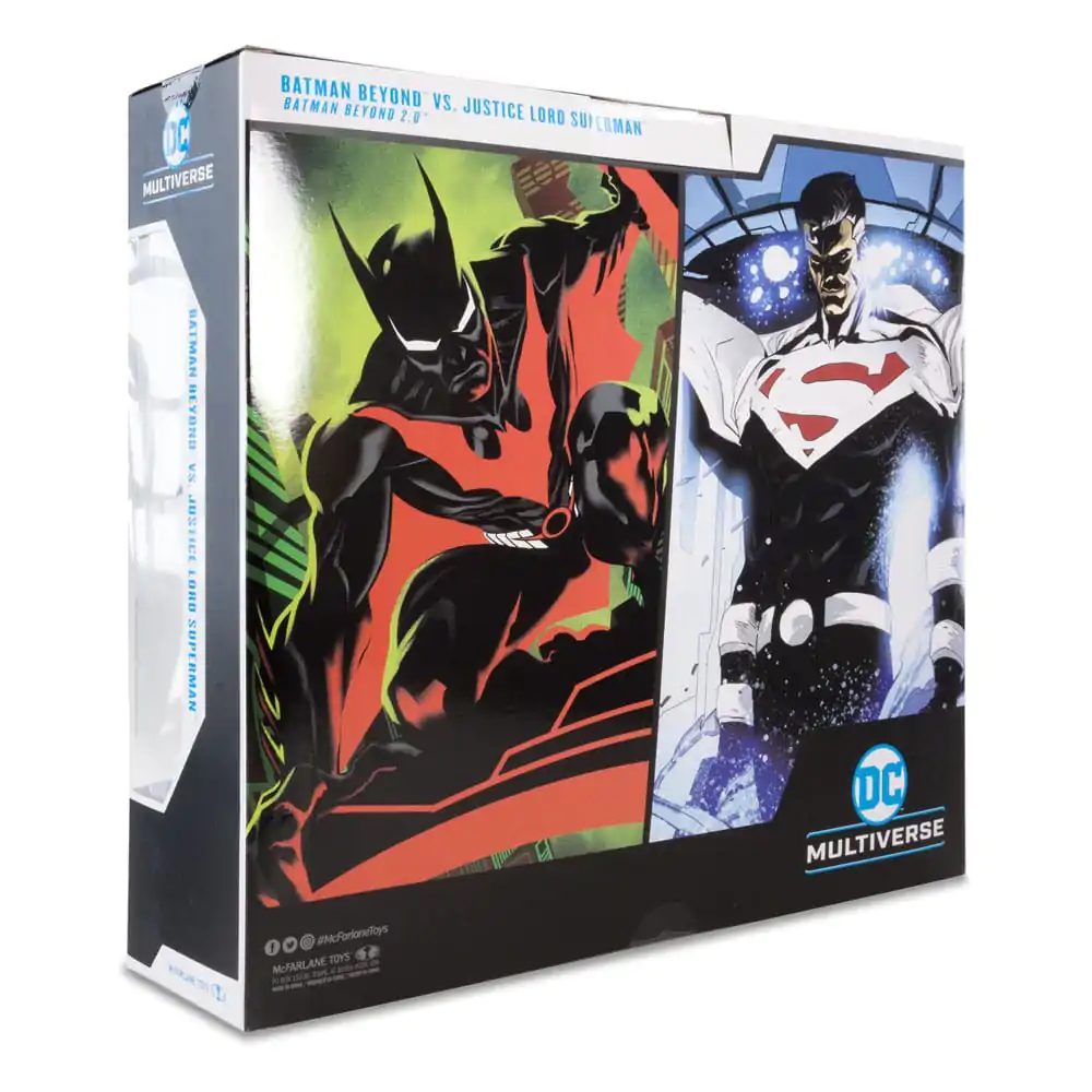 Pachet de 2 figurine de acțiune DC Collector Batman Beyond Vs Justice Lord Superman 18 cm poza produsului