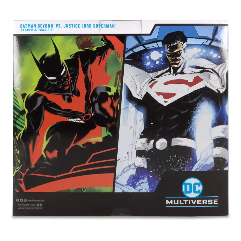 Pachet de 2 figurine de acțiune DC Collector Batman Beyond Vs Justice Lord Superman 18 cm poza produsului