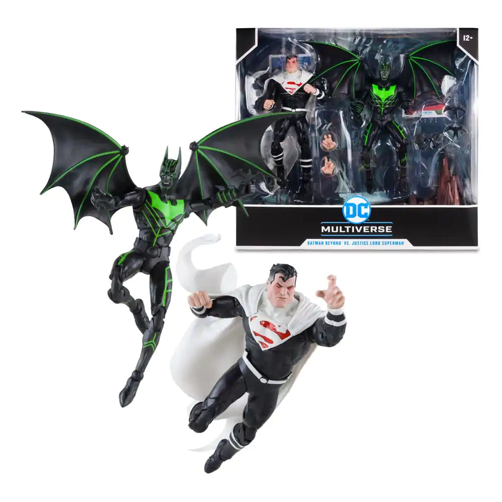 Pachet de 2 figurine de acțiune DC Collector Batman Beyond Vs Justice Lord Superman 18 cm poza produsului