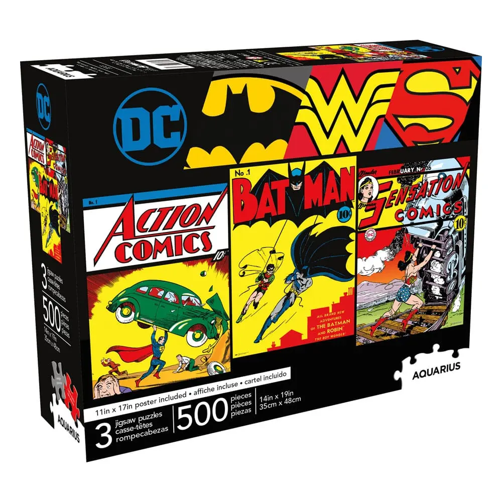 DC Comics Jigsaw Puzzle Batman, Superman, Wonder Woman Pachet de 3 (500 de piese) poza produsului