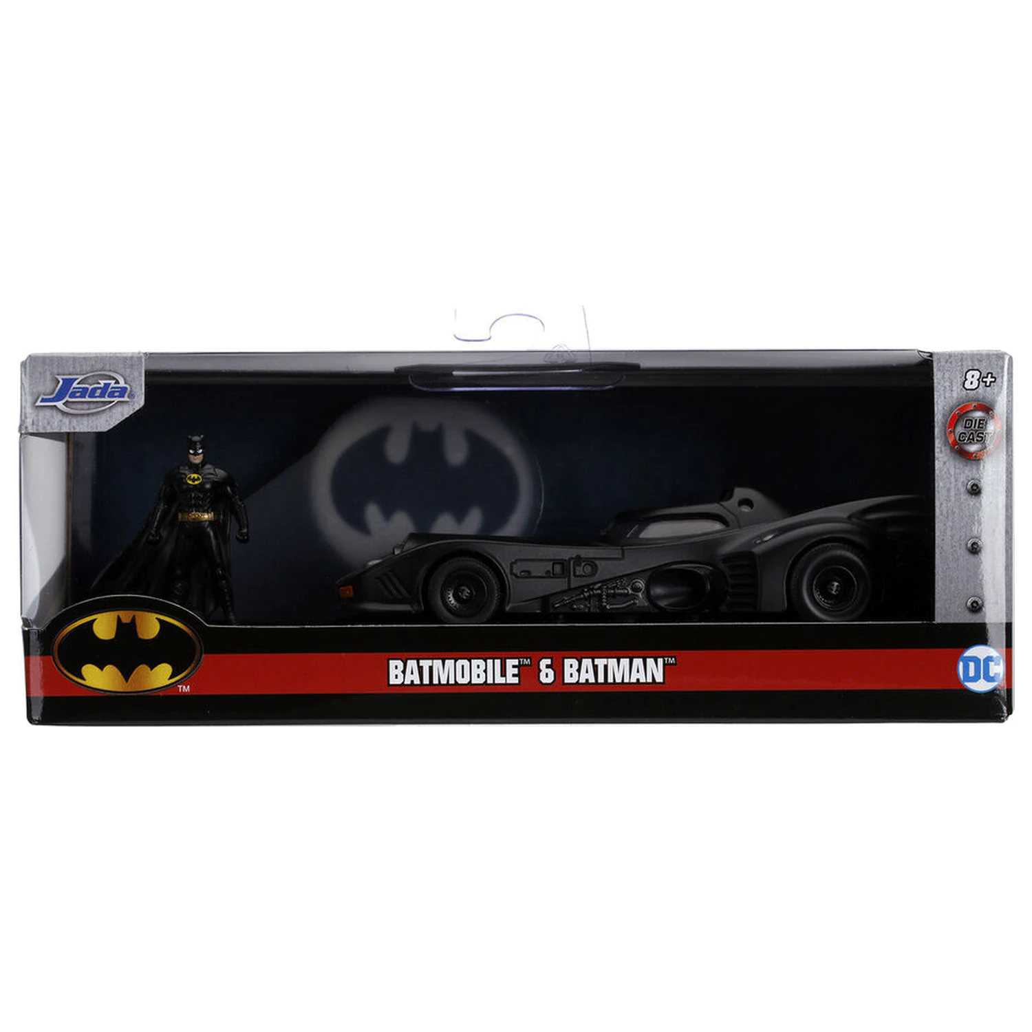 DC Comics Batmobil 1989 masinuta metalica + set figurina Batman poza produsului