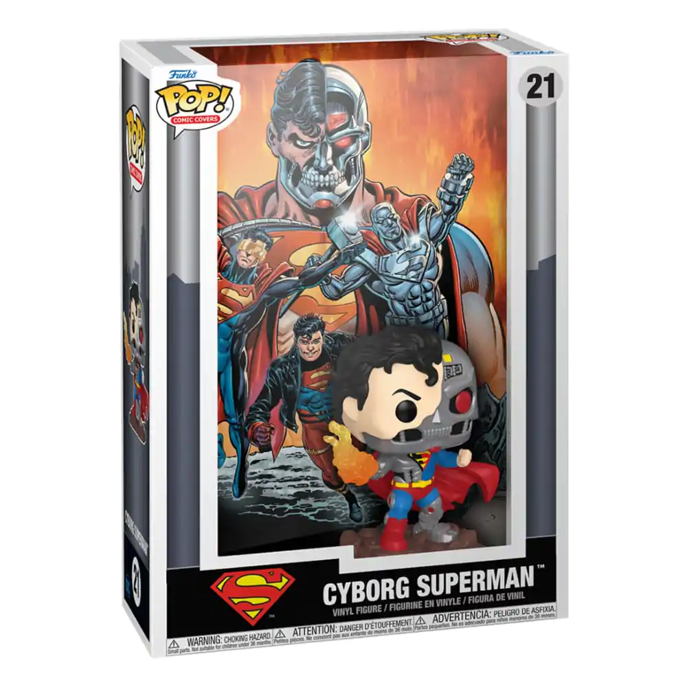 DC Comics Funko POP! Comic Cover Figurina de vinil Cyborg Superman 9 cm poza produsului