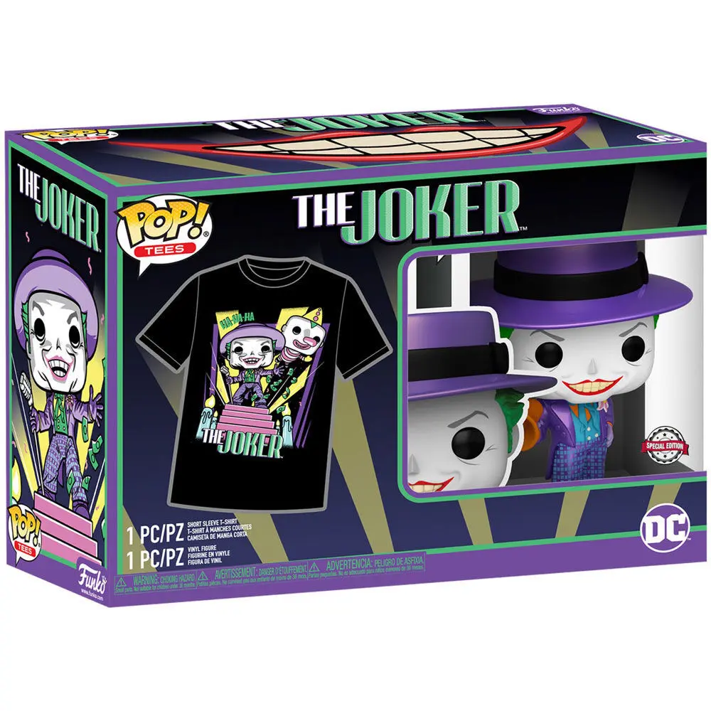 Figurină Funko POP DC Comics & cutie tricou Batman 89 Joker cu difuzor poza produsului